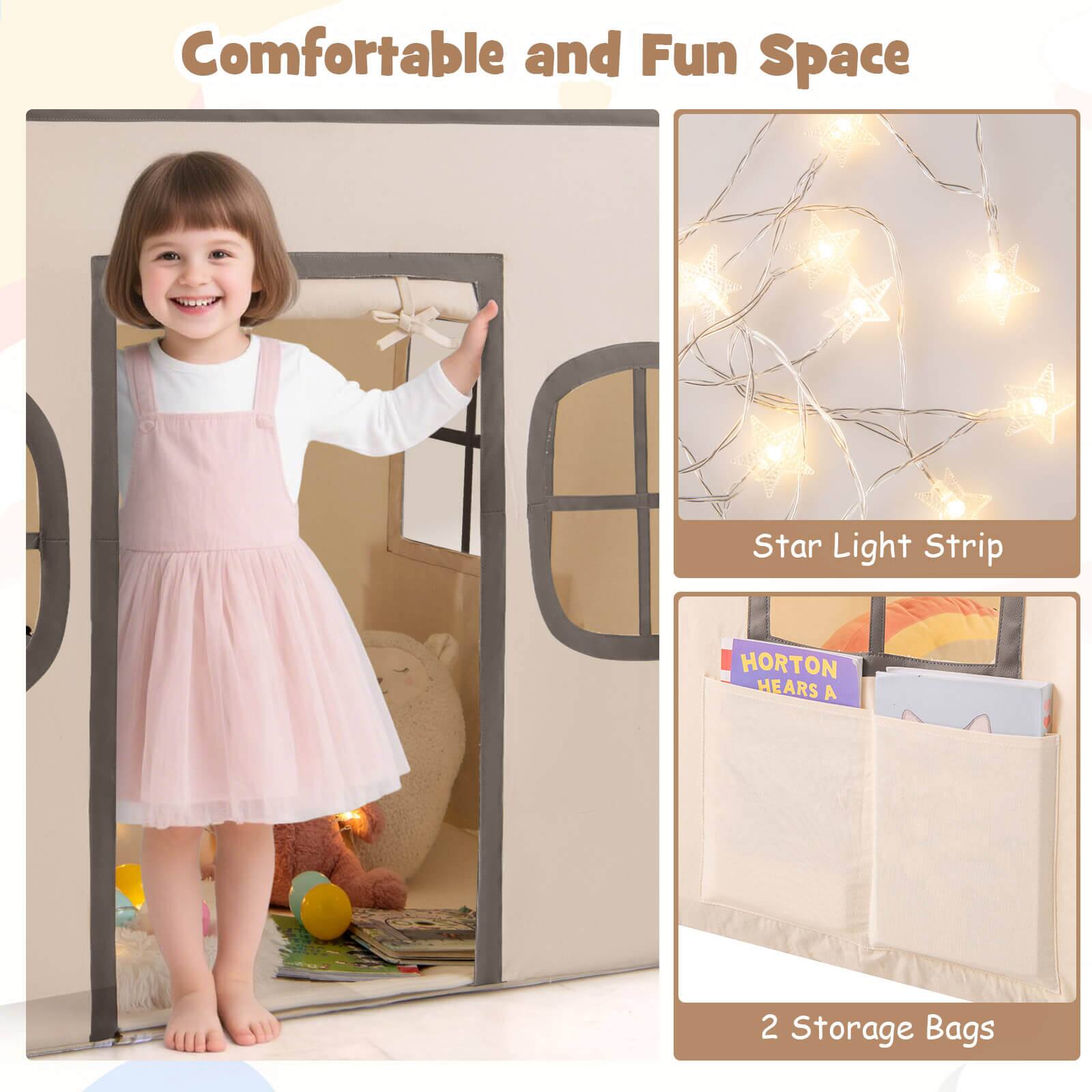 Comfortable and Fun Space

Star Light Strip

2 Storage Bags