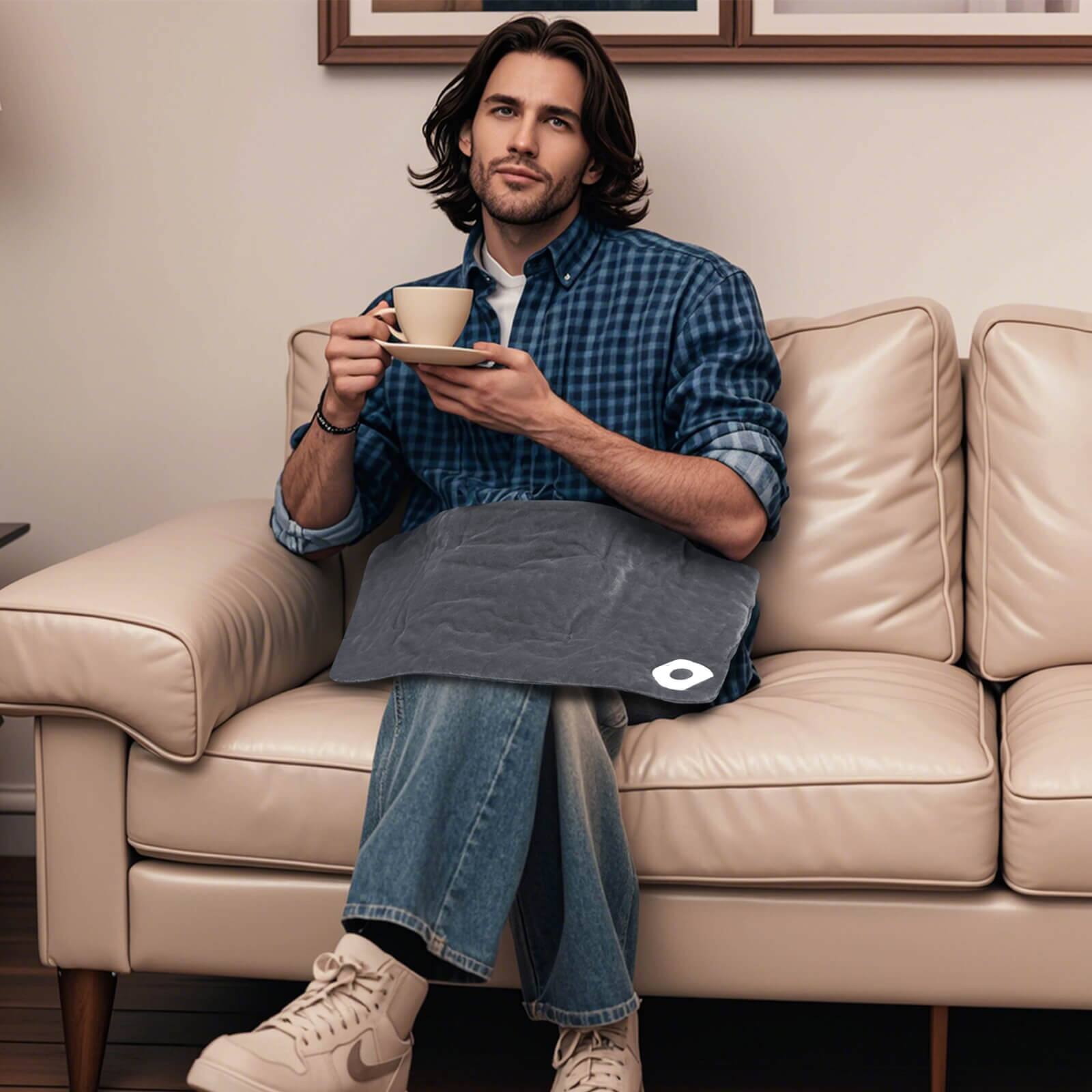 Alt View 4. Costway - Costway Weighted Heating Pad with 2 Massagers Massaging Vibration 5 Heating Levels 9 Modes - Gray.