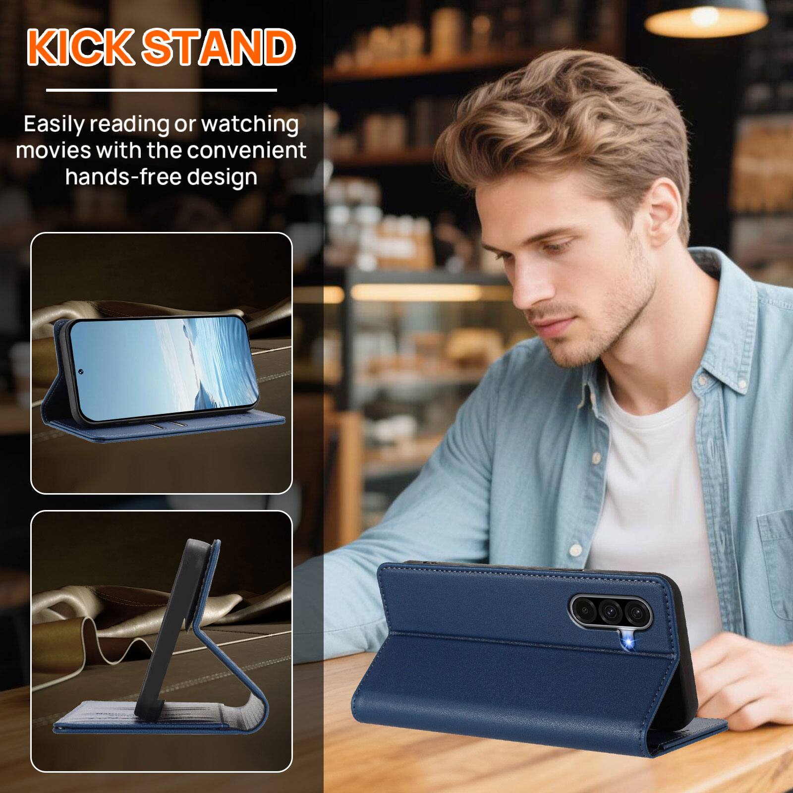KICK STAND

Easily reading or watching movies with the convenient hands-free design