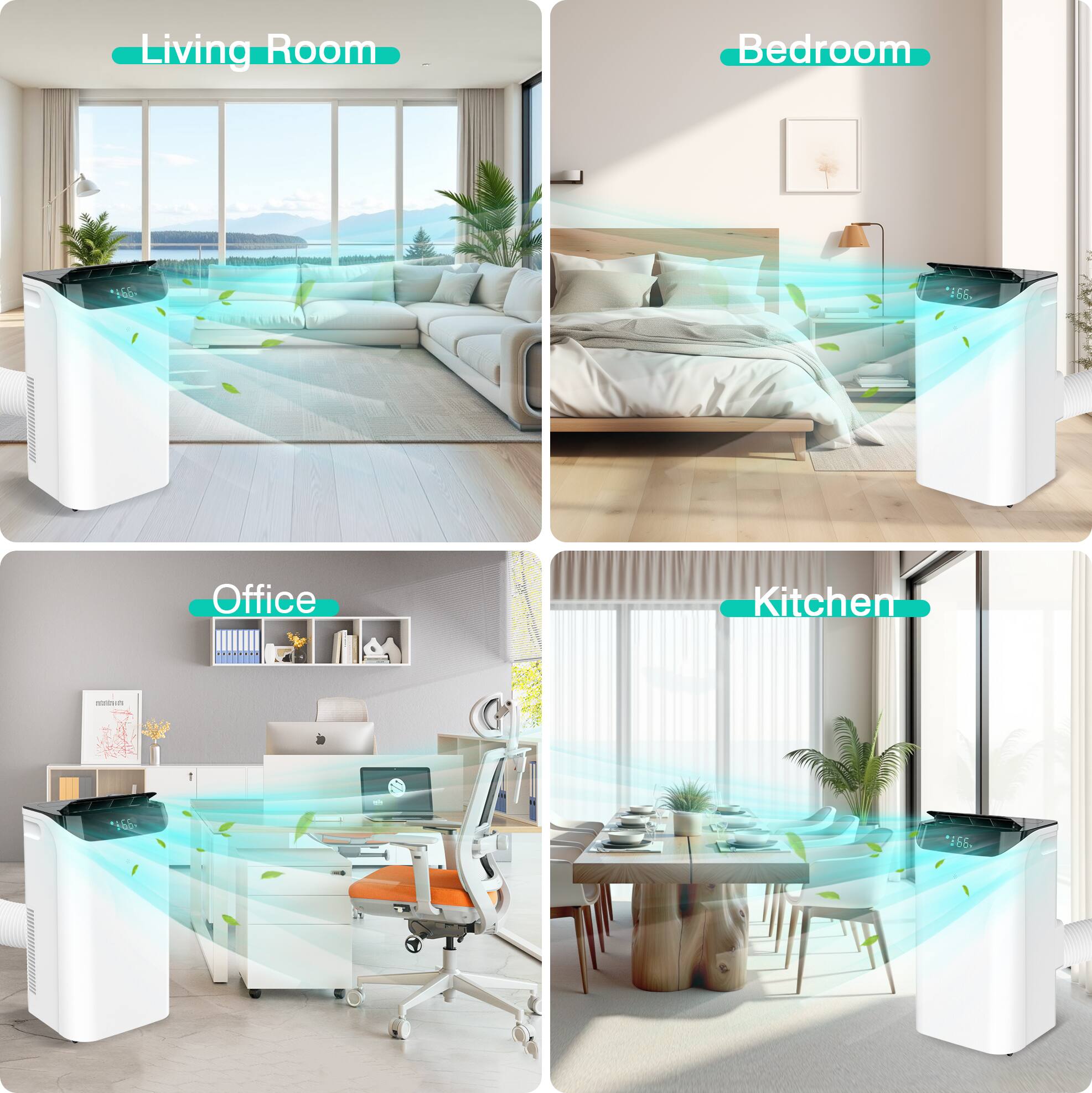 Living Room  
Bedroom  
Office  
Kitchen