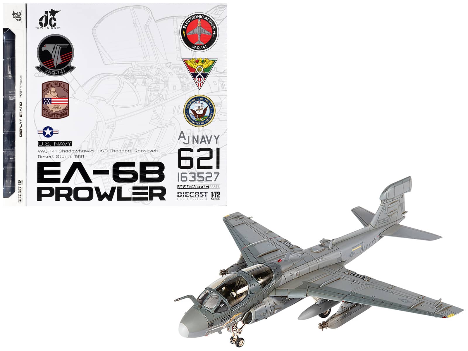 "Grumman EA-6B Prowler Attack Aircraft ""VAQ-141 Shadowhawks, Desert Storm"" (1991) US Navy 1/72 Diecast Model by JC Wings" price history on PriceWatchPro