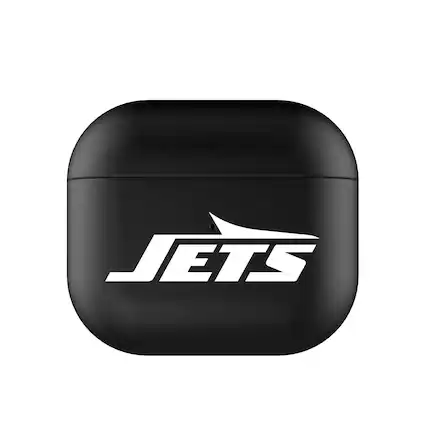 Front. Keyscaper - New York Jets Black Insignia AirPods 3rd Gen Case Cover - Black.