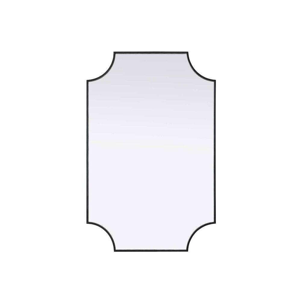Alt View 3. Elegant Kitchen and Bath - Notched Metal Mirror 27x42 inch in Black - Black.