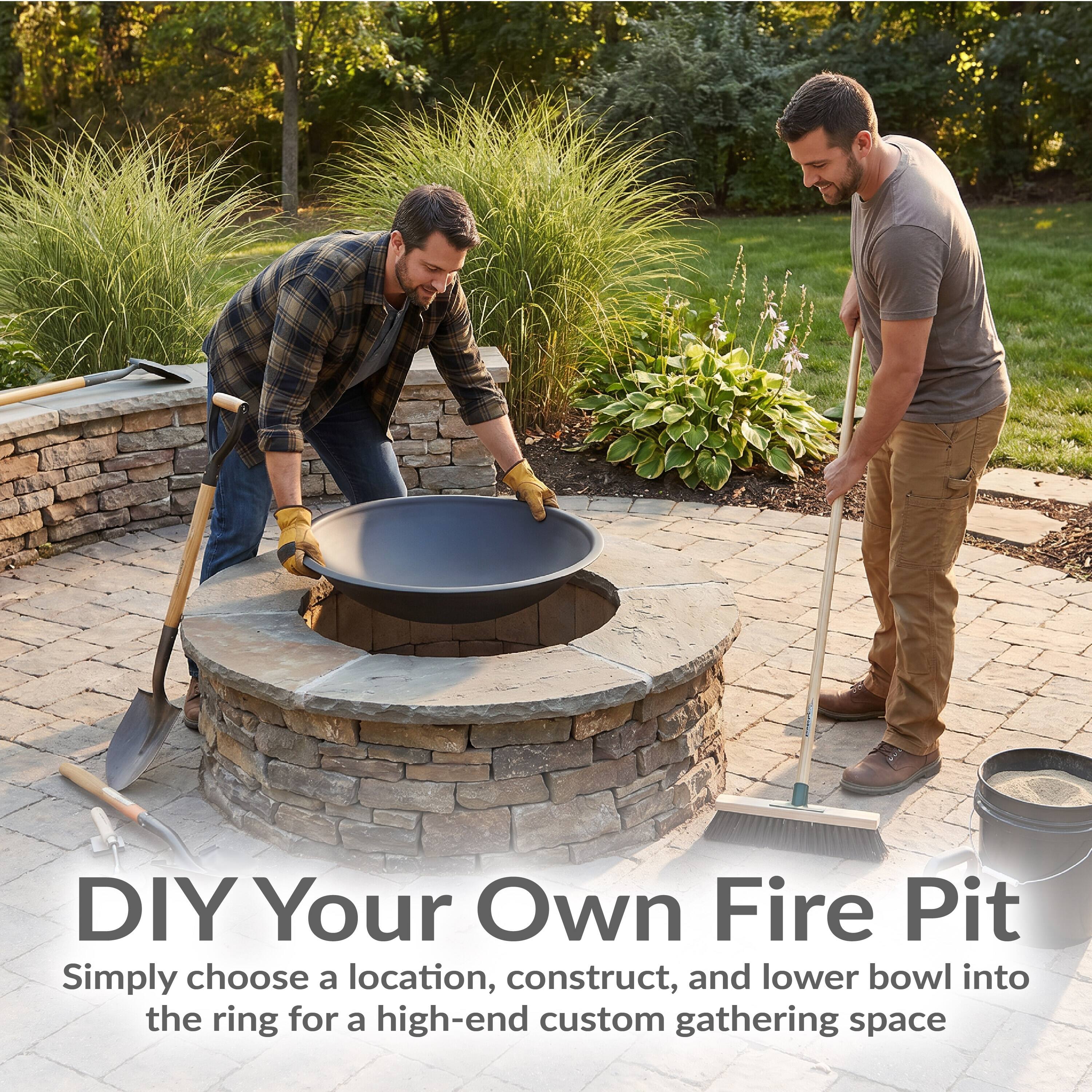 DIY Your Own Fire Pit  
Simply choose a location, construct, and lower bowl into the ring for a high-end custom gathering space