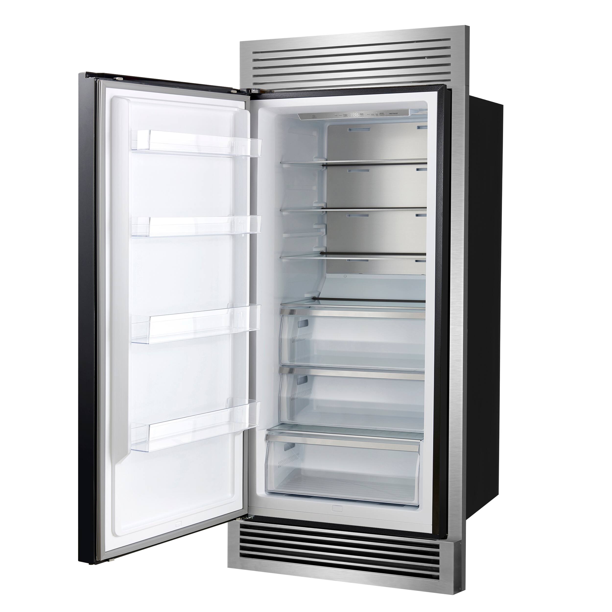 Alt View 2. Forno Appliances - Maderno 13.6 Cu. Ft. Built-In Convertible Refrigerator-Freezer with Left Swing Door and Vented Decorative Grill - Black/Silver.