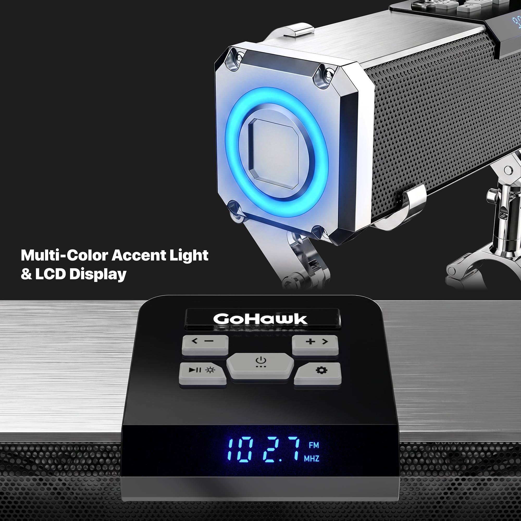 Multi-Color Accent Light & LCD Display

GoHawk

FM 102.7 MHZ
