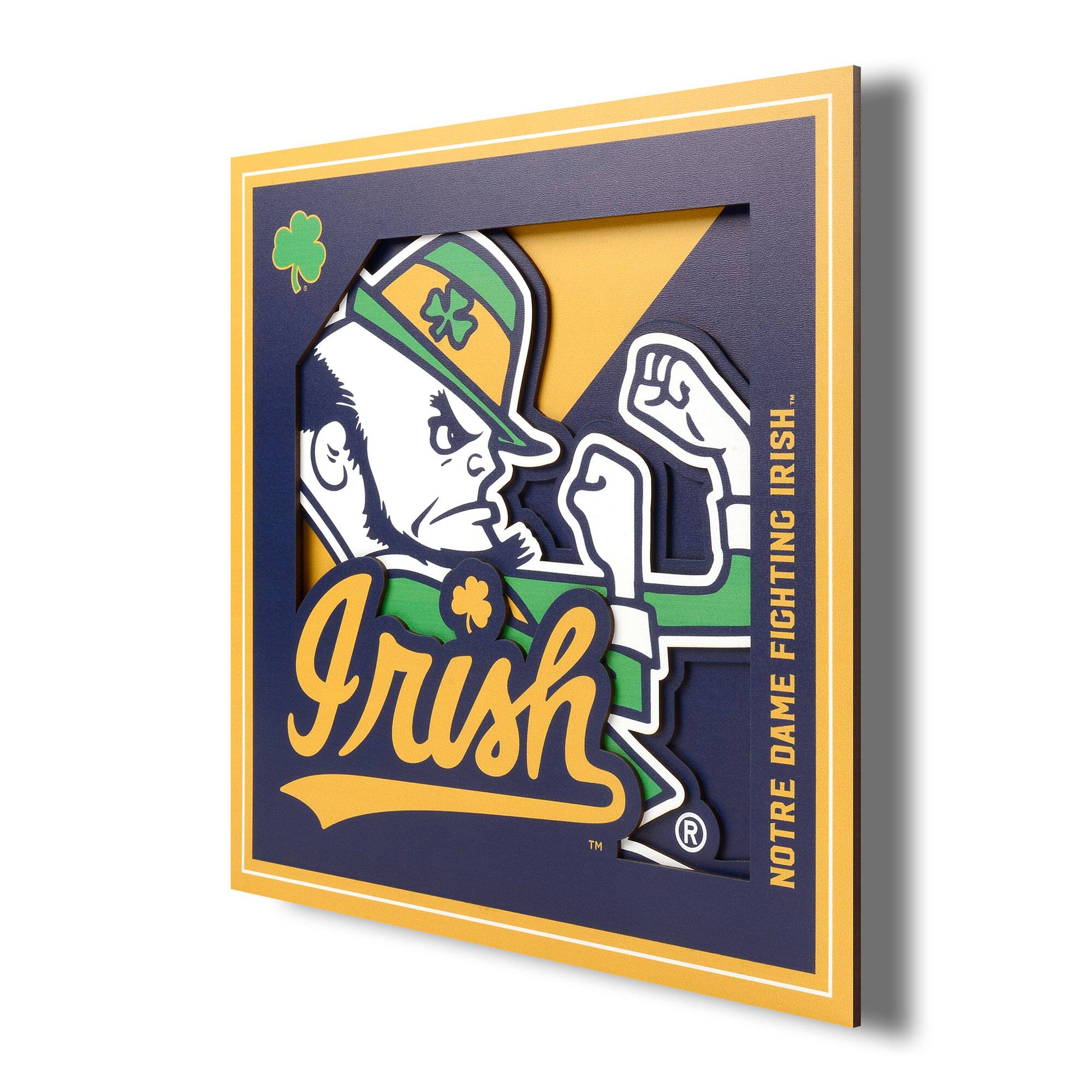 YouTheFan - Notre Dame Fighting Irish 12'' x 12'' 3D Logo Wall Art - Multicolor