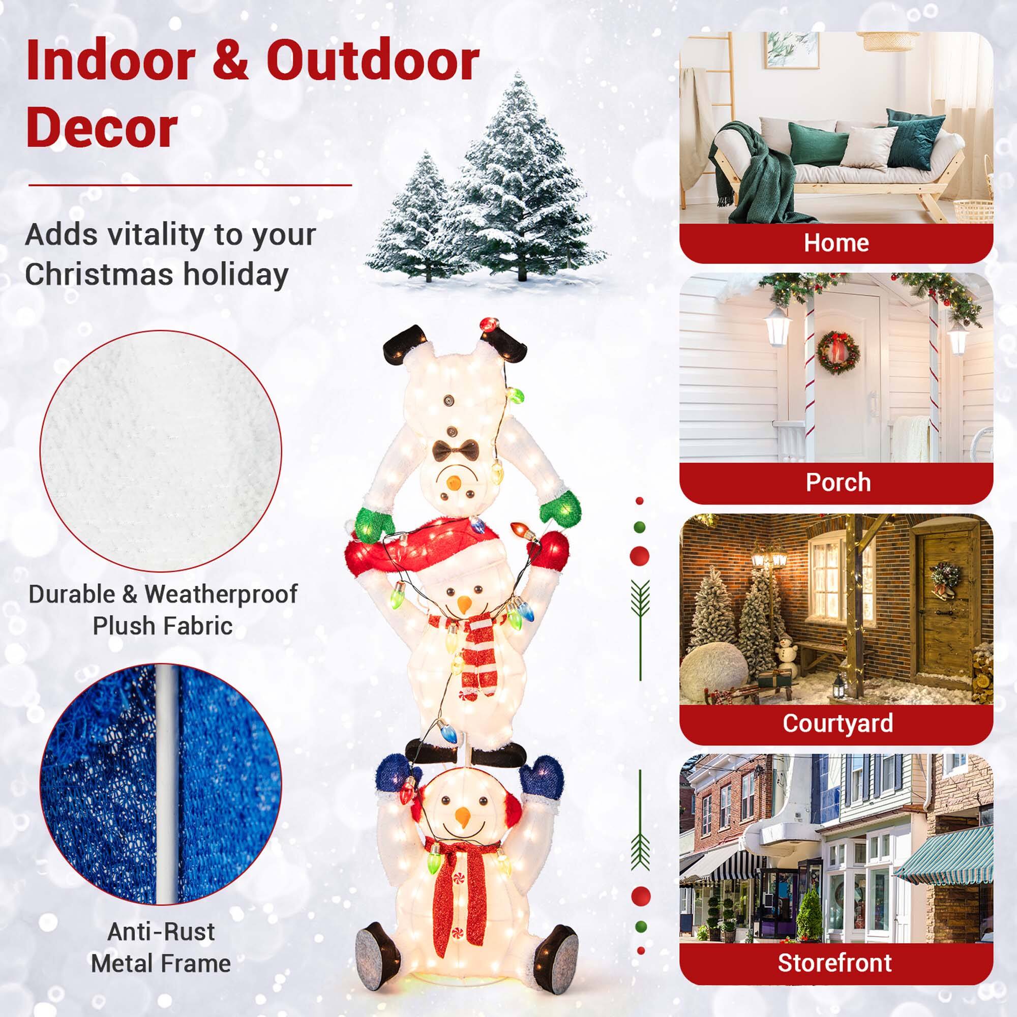 Indoor & Outdoor Decor Adds vitality to your Christmas holiday Home Porch Durable & Weatherproof Plush Fabric Courtyard Anti-Rust Metal Frame Storefront