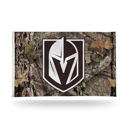 Front. Rico Industries - Las Vegas Golden Knights 3x5 Indoor Outdoor Camo Banner Flag with grommets for hanging - Multi.