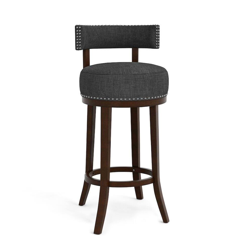 Alt View 1. Furniture of America - Kalin Fabric Swivel Bar Stool (Set of 2) - Gray.