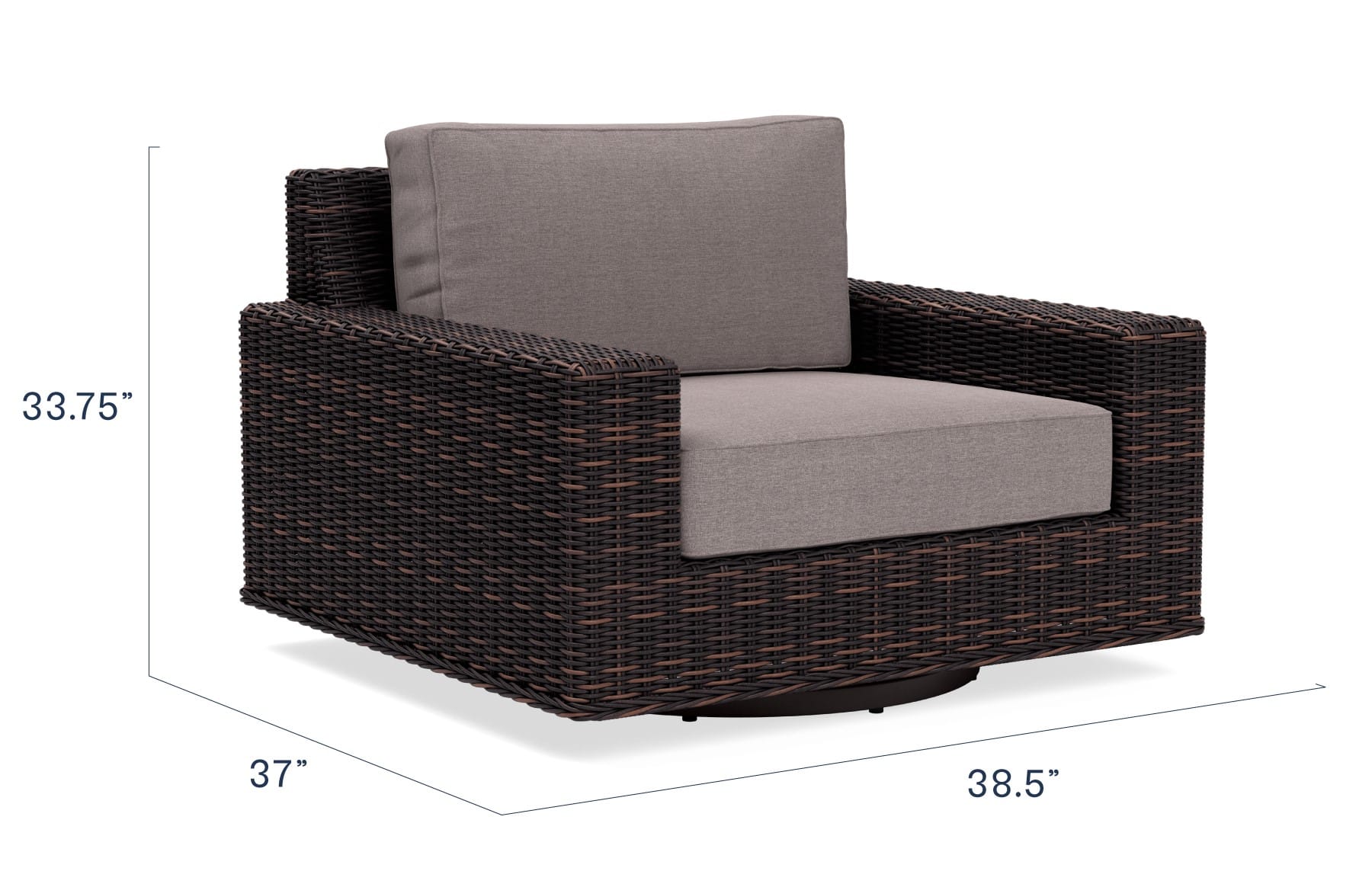 Alt View 20. Yardbird® - Langdon Outdoor Swivel Glider Chair - Shale.