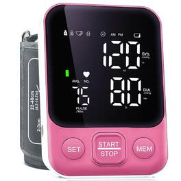 Dazzed Corner - Upper Arm Blood Pressure Monitor for Home Use, Automatic BP Machine with Adjustable Cuff - Pink