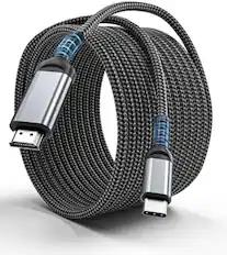 Front. Core Tech - 4K USB-C to HDMI Cable with Gold-Plated Connectors - 6 ft - Grey.