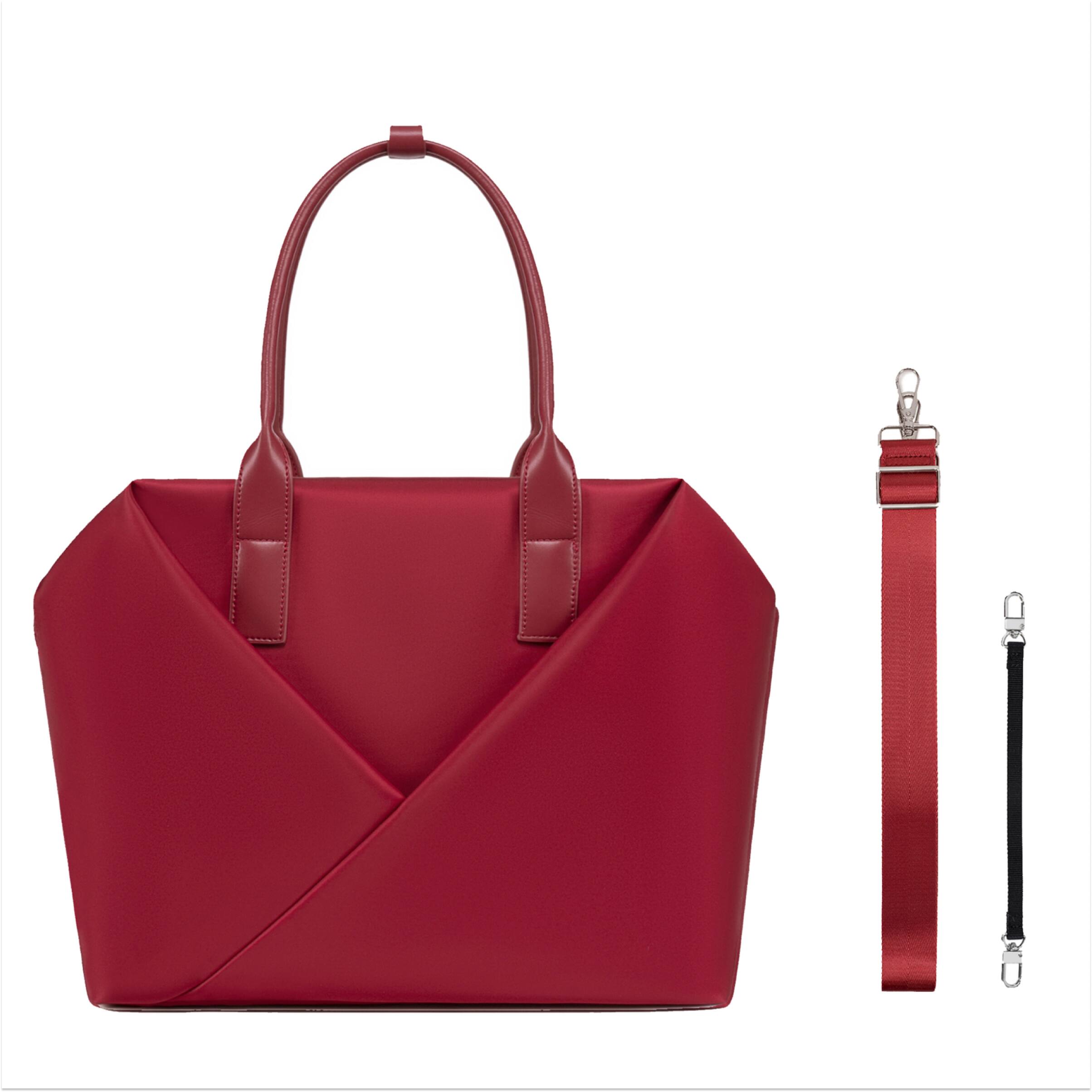 Alt View 7. Lux & Nyx - Lux & Nyx Large Origami Tote 15" Laptop Work Bag - Crimson - Crimson.