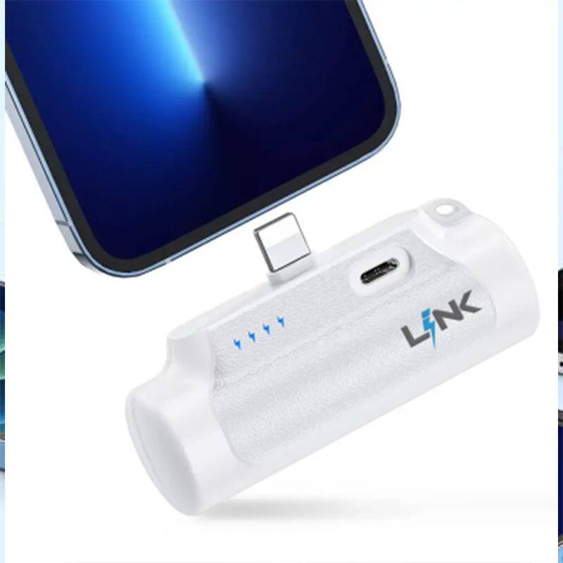Left. Link - Link Small Portable Slim 5000mAh Battery Power Bank Super Compact External Charger Made for Apple iPhones Airpods White - White.
