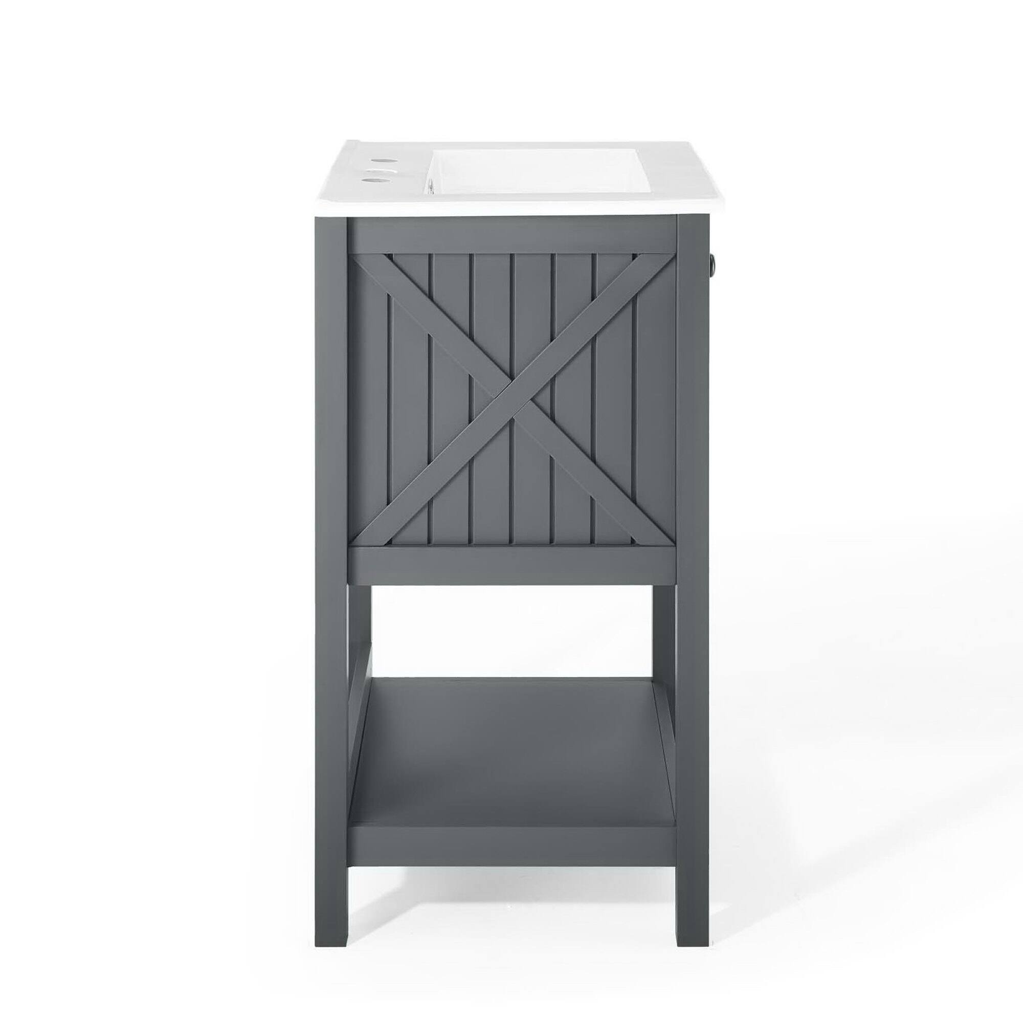 Alt View 2. Modway - Steam Bathroom Vanity Basin Included - Gray White.