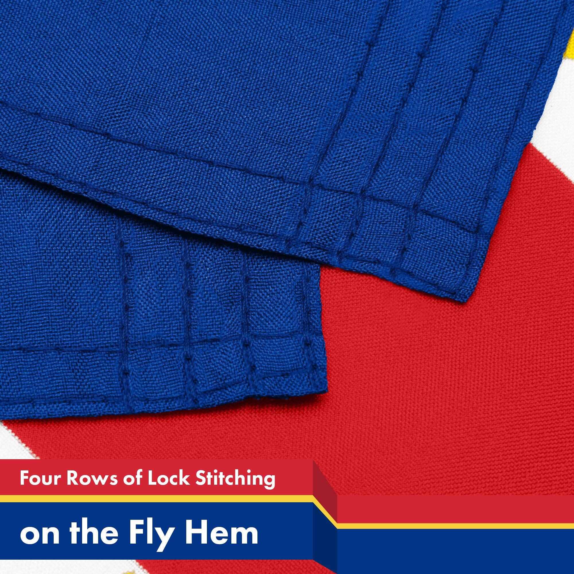 Four Rows of Lock Stitching on the Fly Hem