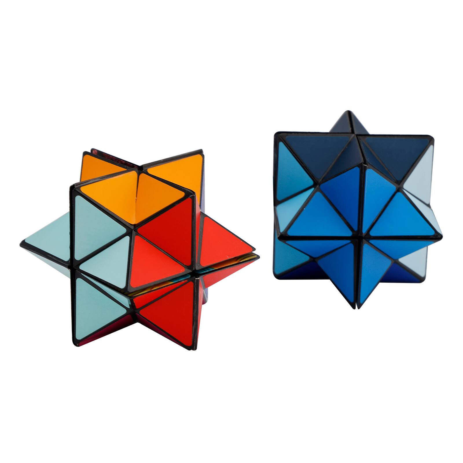 Left. Topteng - 2-in-1 Ocean Star Magic Cube Set - Transformable Puzzle & Fidget Toy, ABS Material, Educational Gift for Kids & Adults.