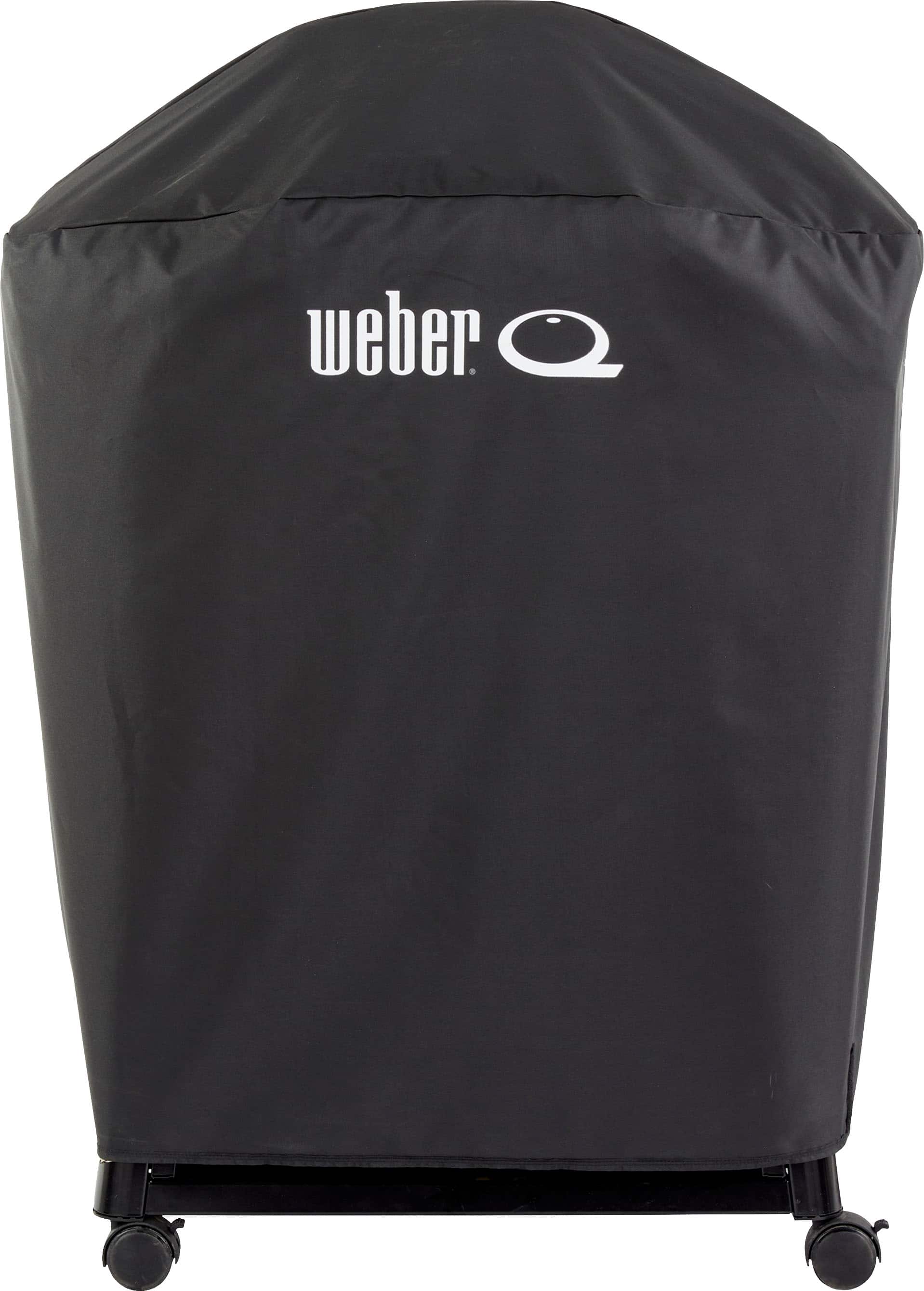 Angle. Weber - Premium Cover for Q 2800N+ Gas Grill with Cart - Black.