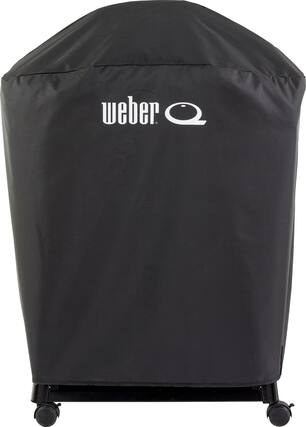 Angle. Weber - Premium Cover for Q 2800N+ Gas Grill with Cart - Black.