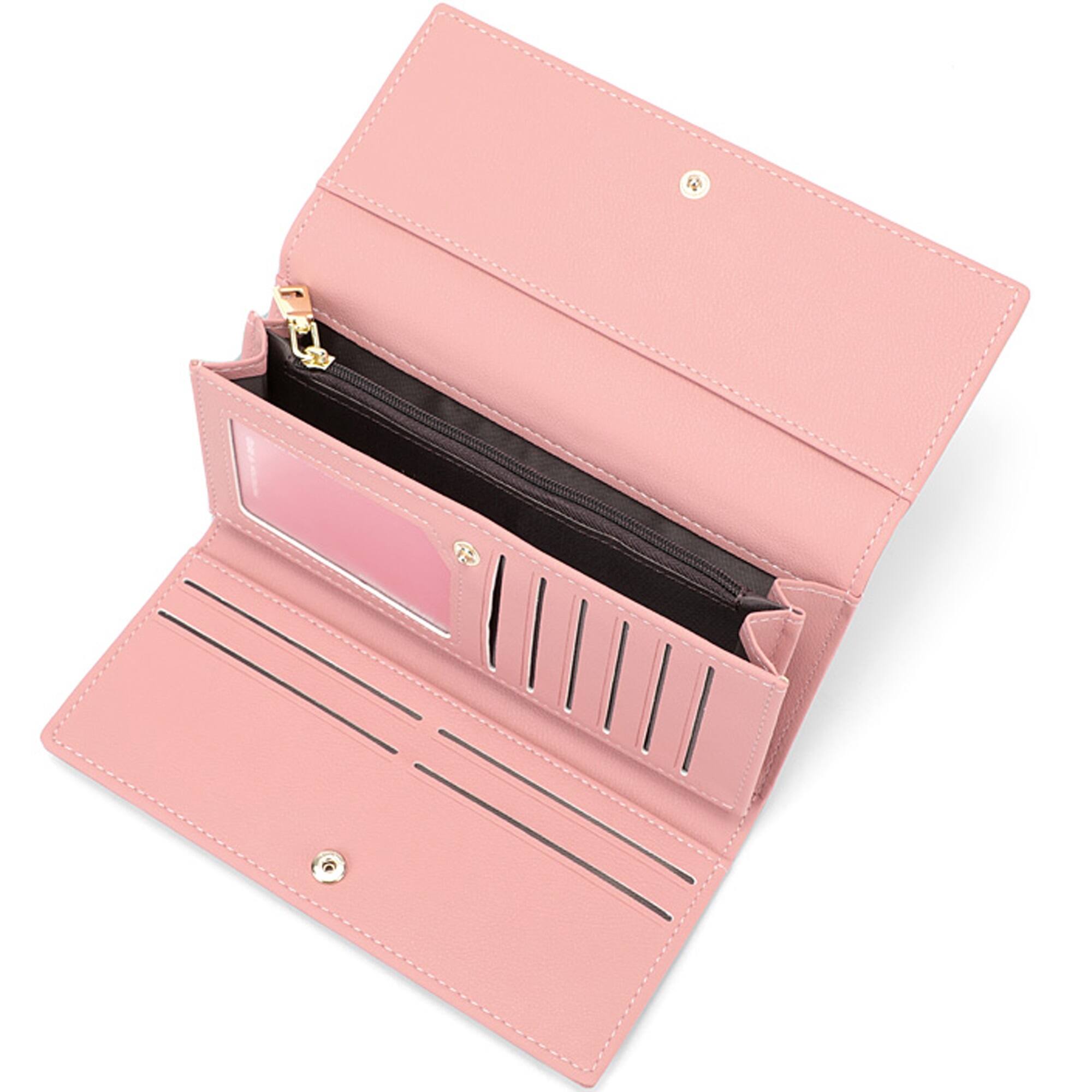 Back. Champs - Iconic Collection Expandable Trifold Wallet - Pink.