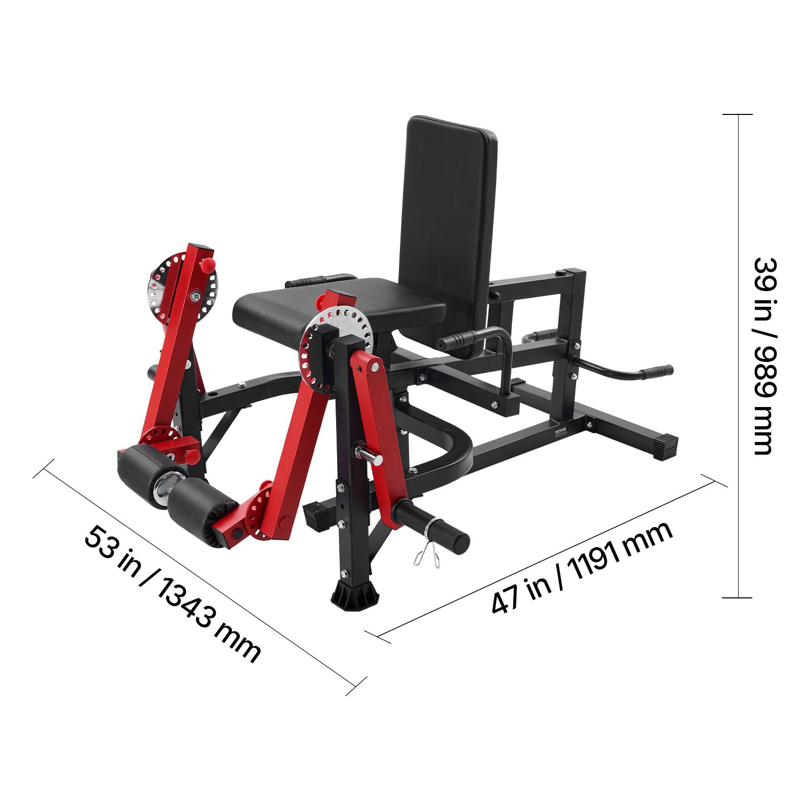 - 39 in / 989 mm
- 53 in / 1343 mm
- 47 in / 1191 mm