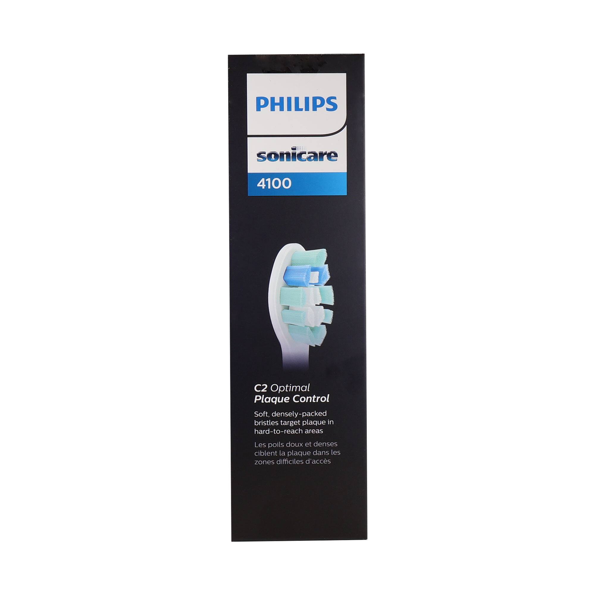 PHILIPS sonicare 4100  
C2 Optimal Plaque Control  
Soft, densely-packed bristles target plaque in hard-to-reach areas  
Les poils doux et denses ciblent la plaque dans les zones difficiles d'accès
