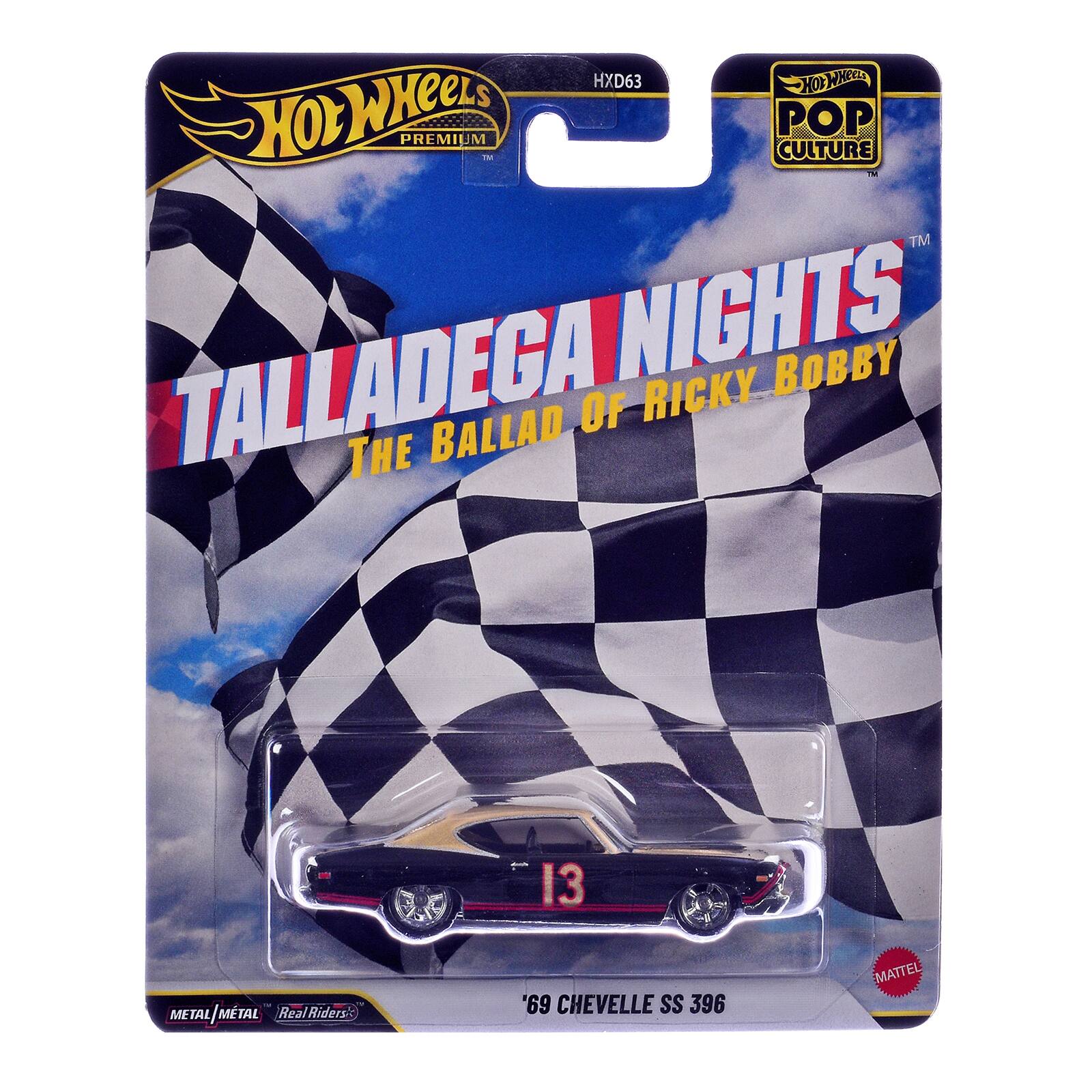 HXD63 HOB WHEELS Hot Wheels PREMIUM TM POP CULTURE TM TALLADEGA NIGHTS THE BALLAD OF RICKY BOBBY donle 13 METAL|MTAL Real Riders '69 CHEVELLE SS 396 EMATTEL