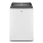 Whirlpool - 5.2 Cu. Ft. High Efficiency Smart Top Load Washer with 2 in 1 Removable Agitator - Chrome Shadow - White
