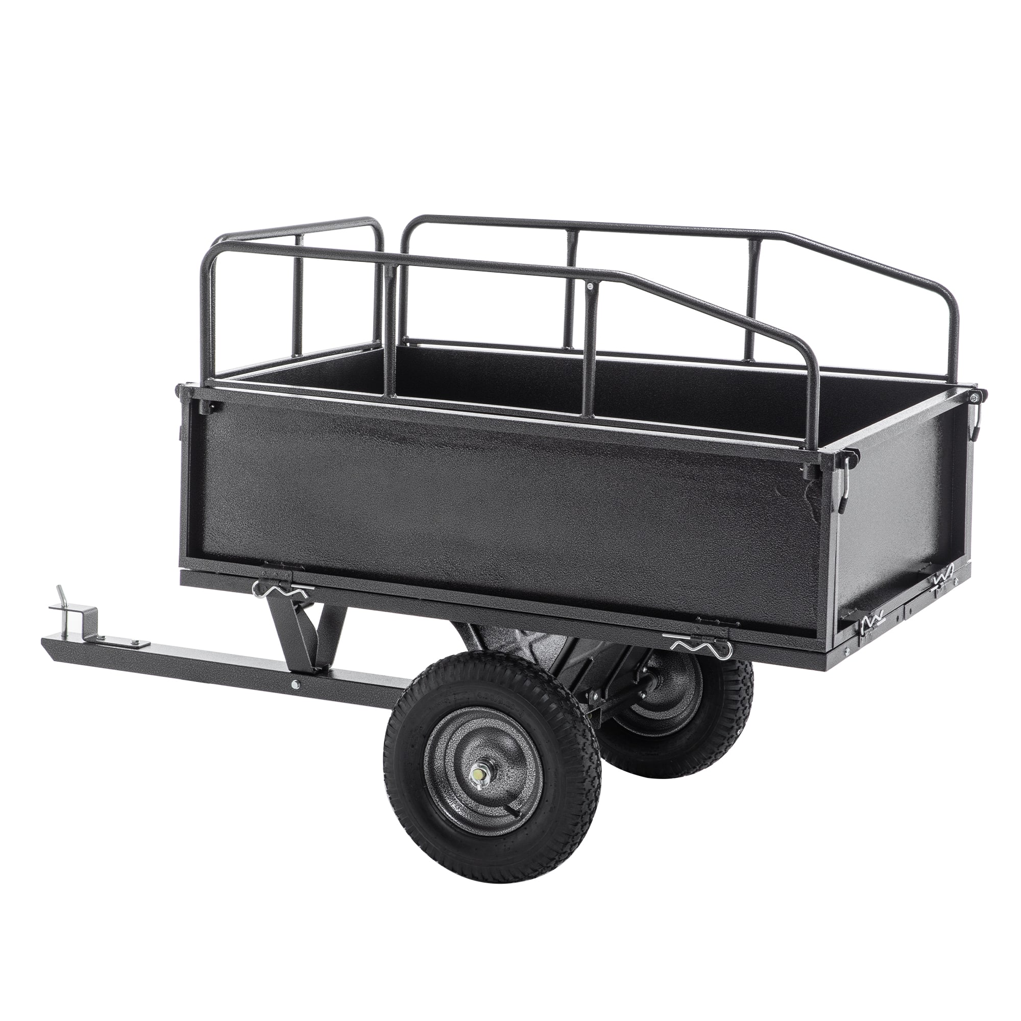 LOVMOR - 600-Lb Dump Cart Trailer, 17 Cu. Ft. Tow-Behind Wagon for ATV, Lawn Tractor and Garden - Black
