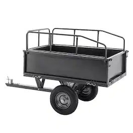 LOVMOR - 600-Lb Dump Cart Trailer, 17 Cu. Ft. Tow-Behind Wagon for ATV, Lawn Tractor and Garden - Black