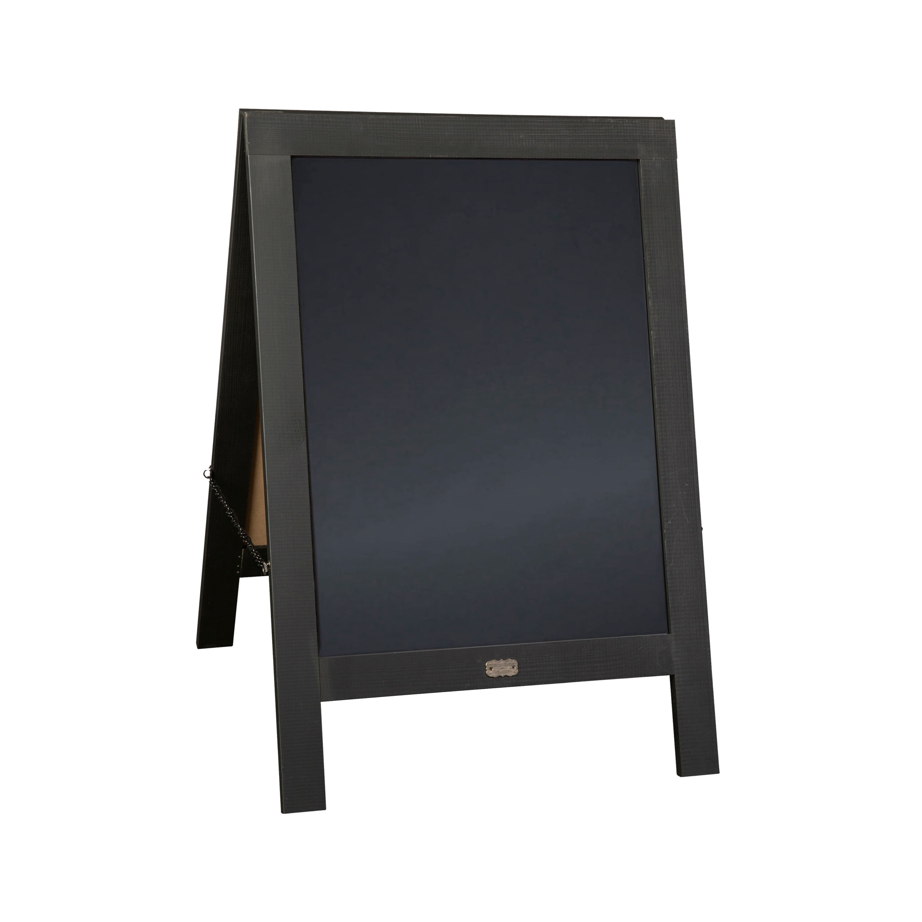 Emma + Oliver - Rustic Double-Sided A-Frame Wooden Chalkboard with Magnetic Surface - Black