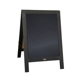 Emma + Oliver - Rustic Double-Sided A-Frame Wooden Chalkboard with Magnetic Surface - Black