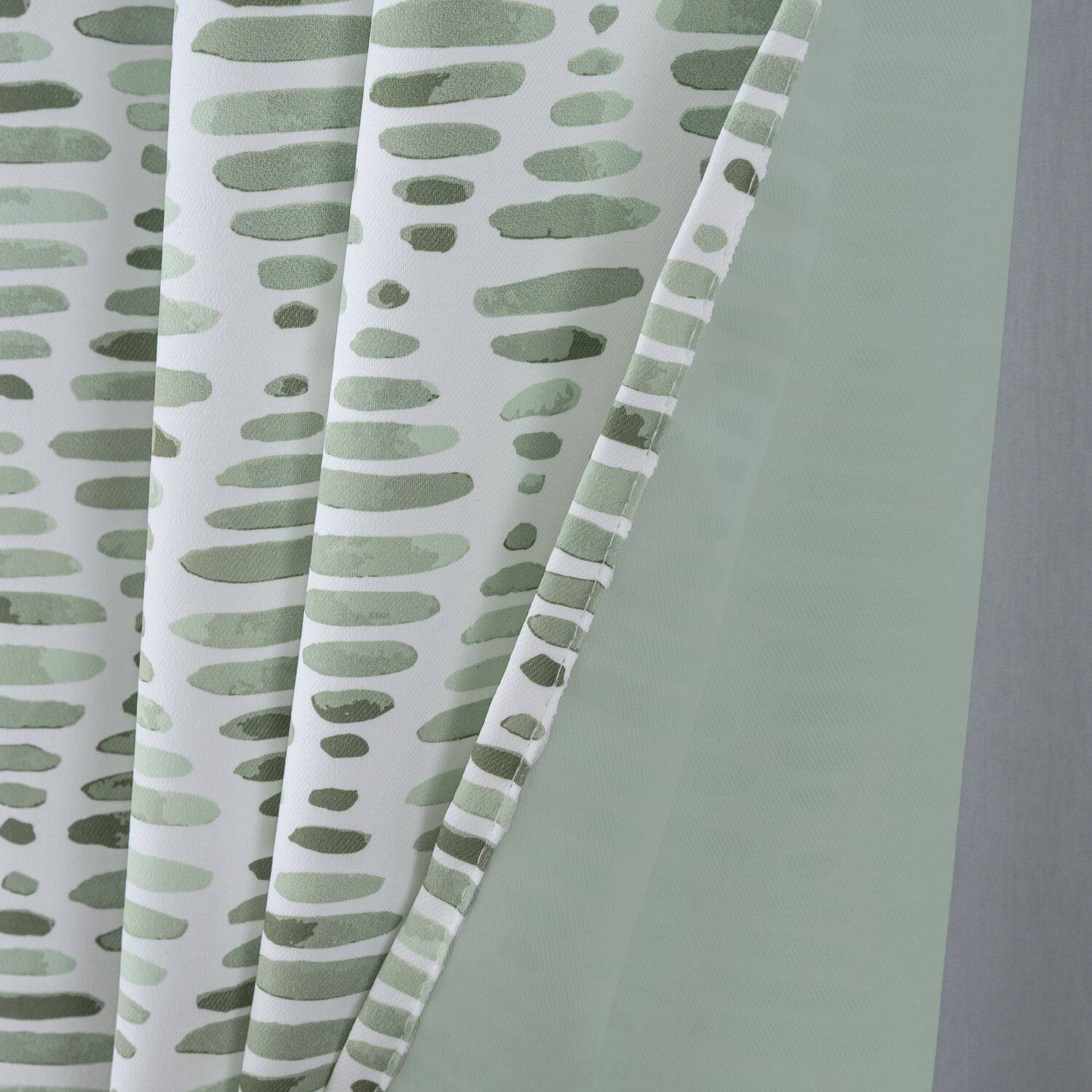 Back. Olivia Gray - Olivia Gray 100% Polyester 190 GSM Justice Reversible Blackout Grommet Curtain Panel 54" x 90" Sage - Sage.