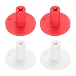 Unique Bargains - Rubber Golf Tee, 1.5" x 4pcs Practice Training Tees with Holder for Indoor/Outdoor Mat/Courses/Backyards - White Red