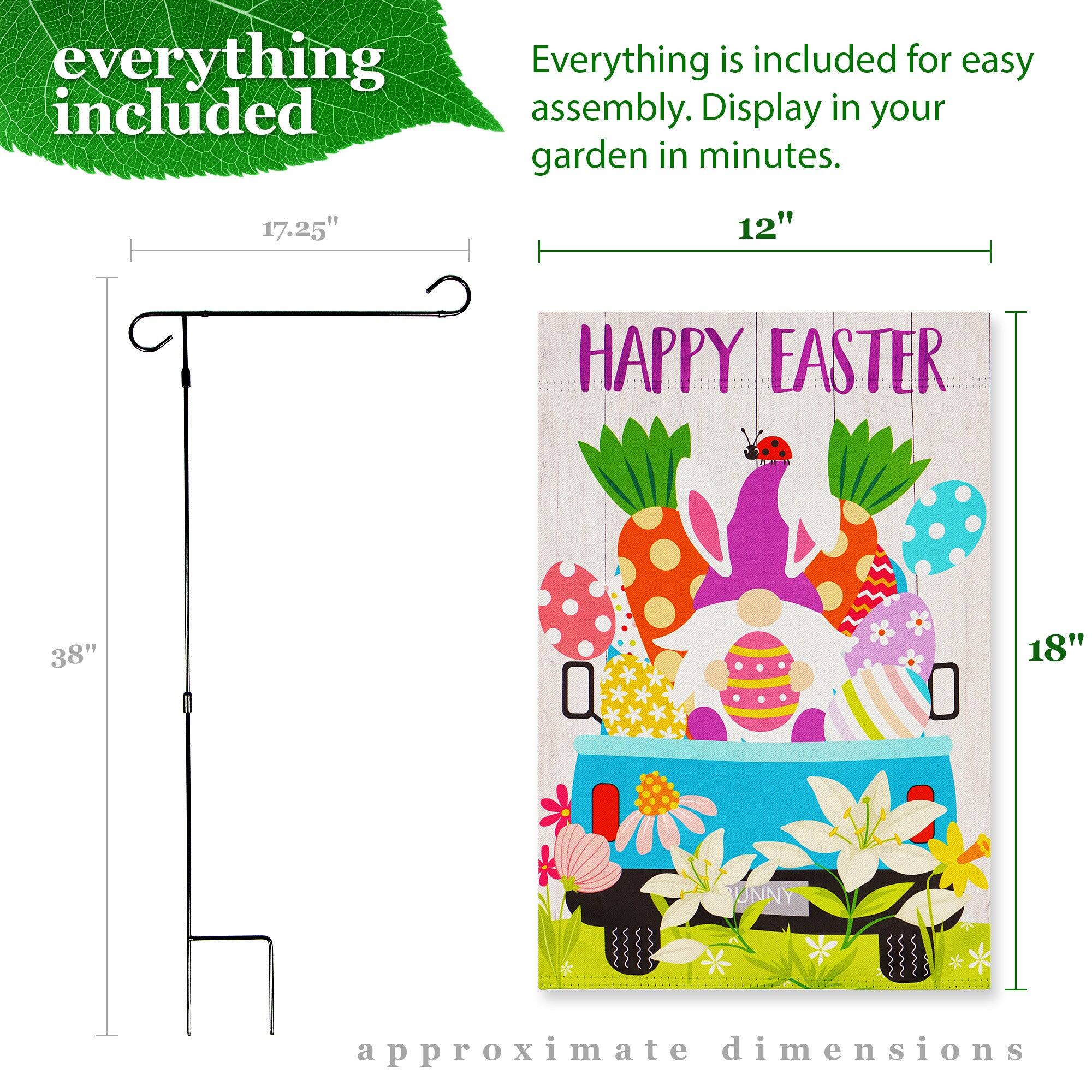 Everything is included for easy assembly. Display in your garden in minutes.

17.25"  
12"  
38"  
18"  

approximate dimensions