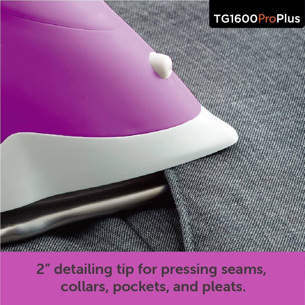 TG1600ProPlus 2" detailing tip for pressing seams, collars, pockets, and pleats.