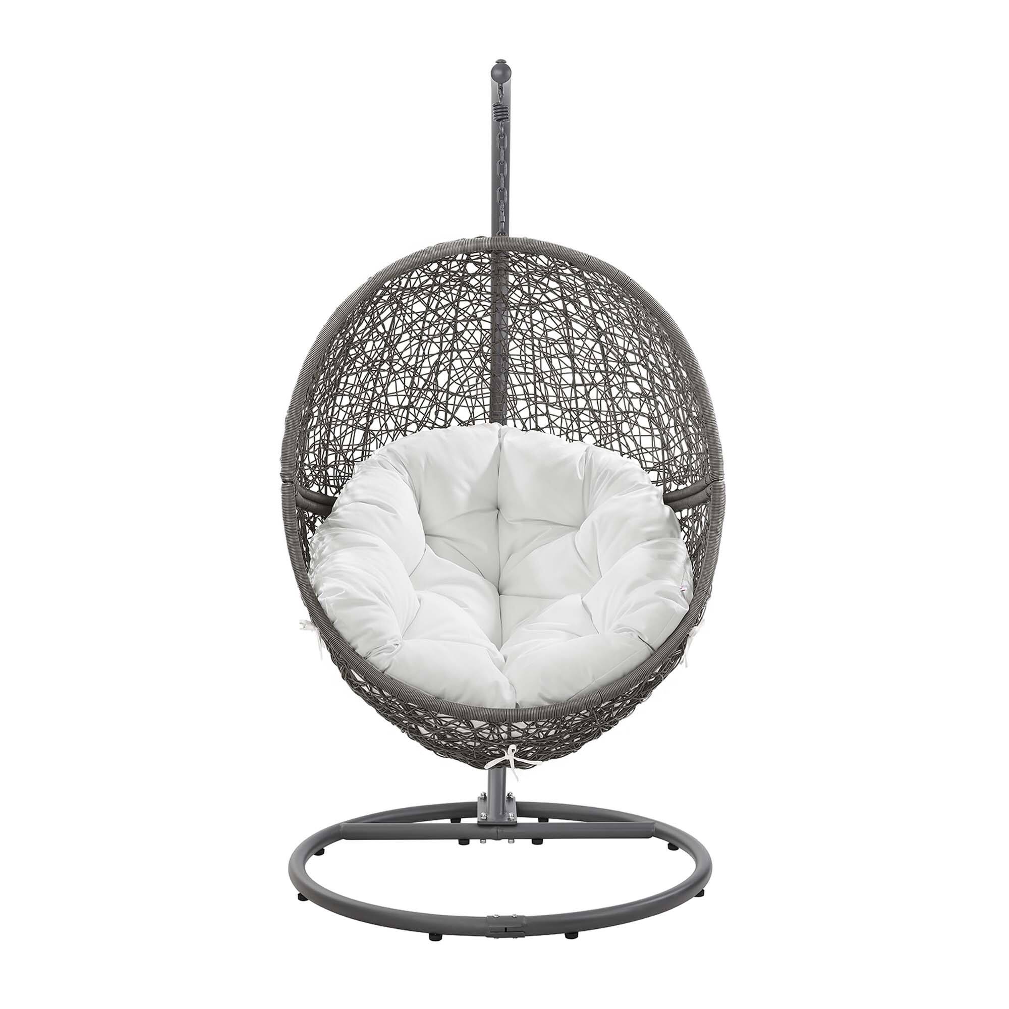 Alt View 5. Modway - Encase Outdoor Patio Rattan Swing Chair by Modway - Gray White.