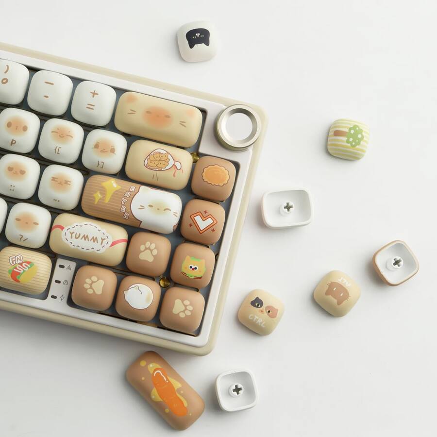Cedar Assembly Pbt Keycaps Mog Profile Dye sublimation Cute Keycap Set ...