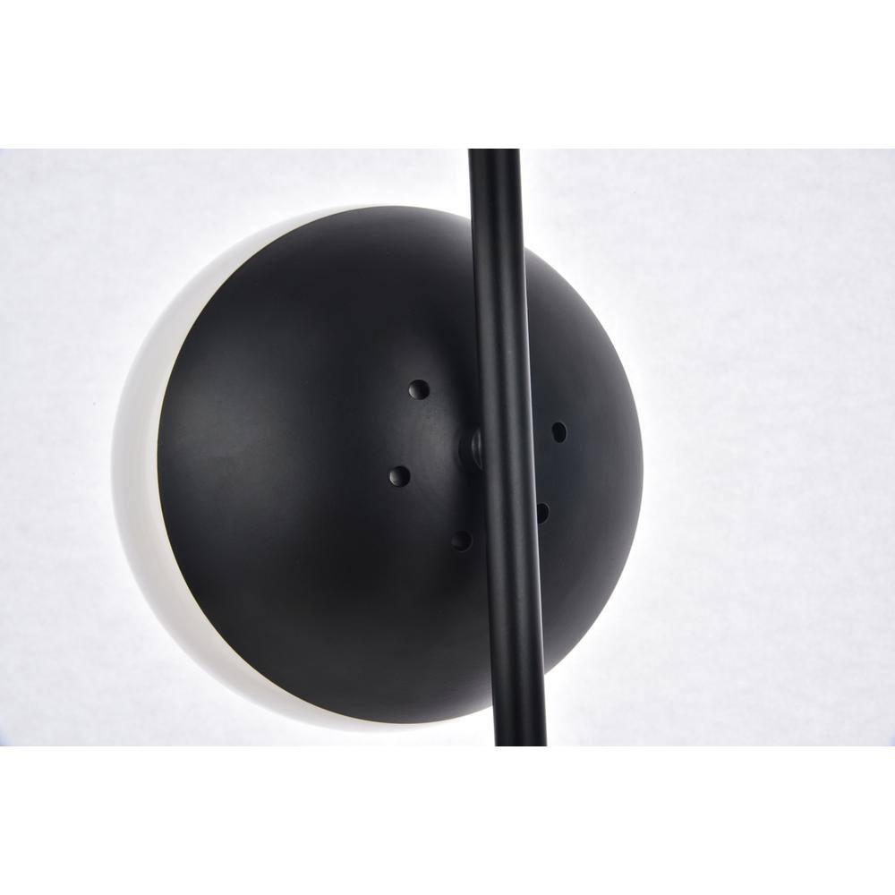 Left. Living District - Eclipse 1 Light Black Table Lamp With Frosted White Glass - Black And Frosted White.