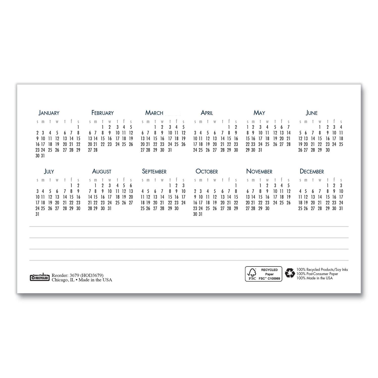 JANUARY  
FEBRUARY  
MARCH  
APRIL  
MAY  
JUNE  
JULY  
AUGUST  
SEPTEMBER  
OCTOBER  
NOVEMBER  
DECEMBER  

Recorder: 3679 (HOD3679)  
Chicago, IL. Made in the USA  

RECYCLED Paper  
FSC C10S0S  
100% Recycled Products/Soy Inks  
100% Post-Consumer Paper  
100% Made in the USA