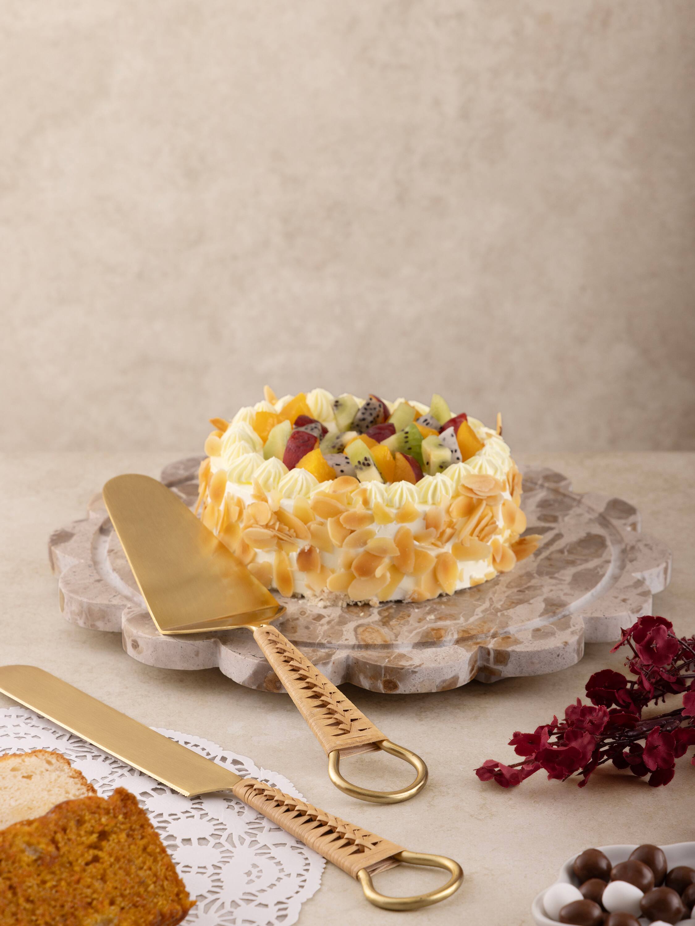 Back. GAURI KOHLI - Helsinki Cake Servers - Pine brown, matte gold.