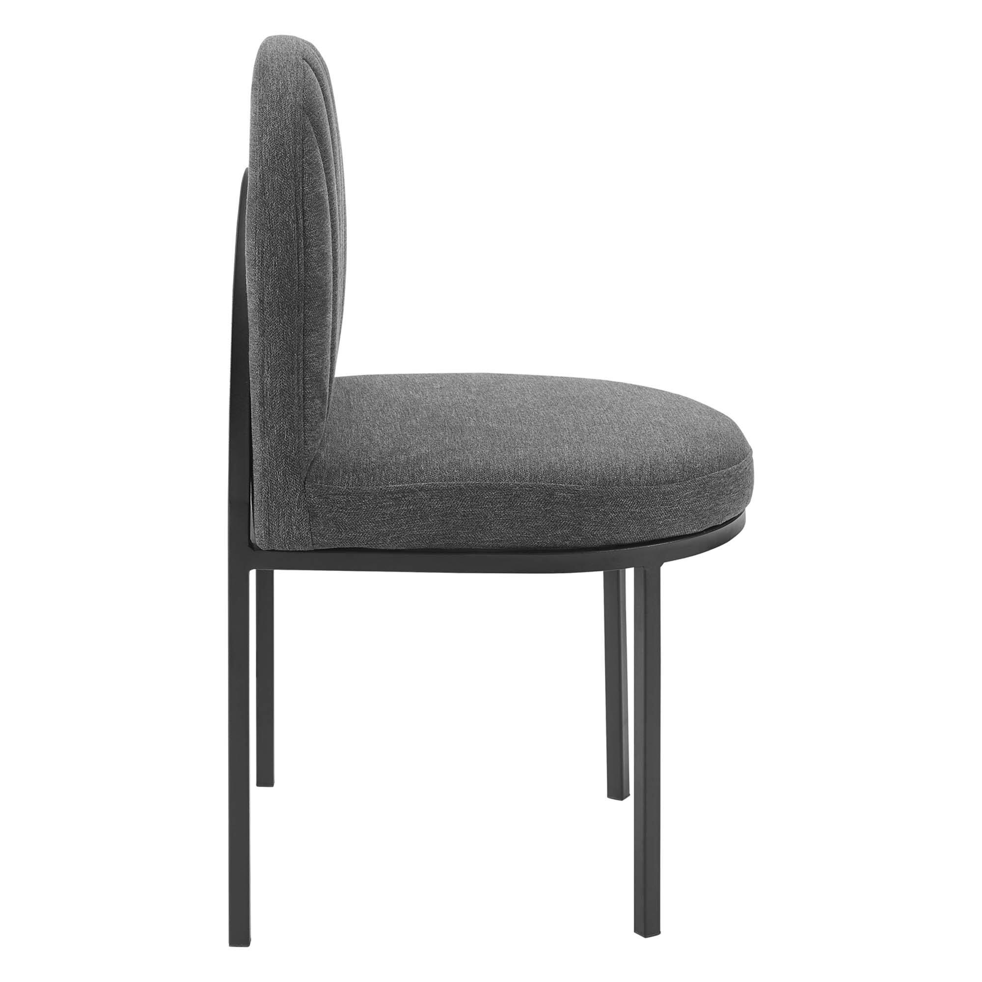 Alt View 1. Modway - Isla Channel Tufted Upholstered Fabric Dining Side Chair by Modway - Black Charcoal.