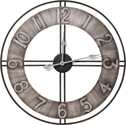 Front. Sorbus - Sorbus Large Wall Clock, 24" Decorative for Kitchen, Bedrooms, Office, Analog Modern, Home Decor, Battery Operated - Black.