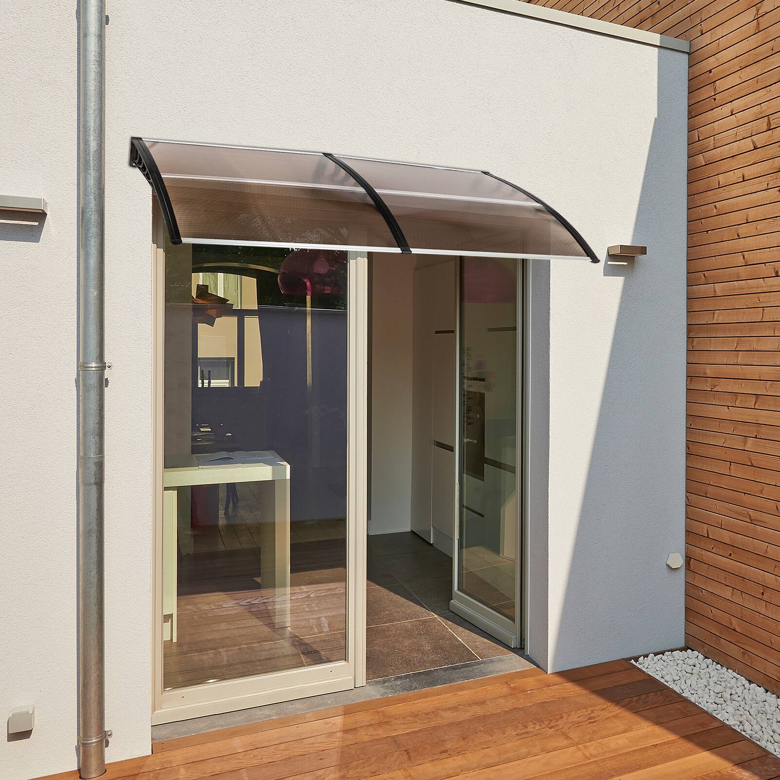 Front. Winado - 40"x 80" Window Awning Canopy, Polycarbonate Front Door Patio Cover for UV, Rain, Snow & Sunlight Protection.