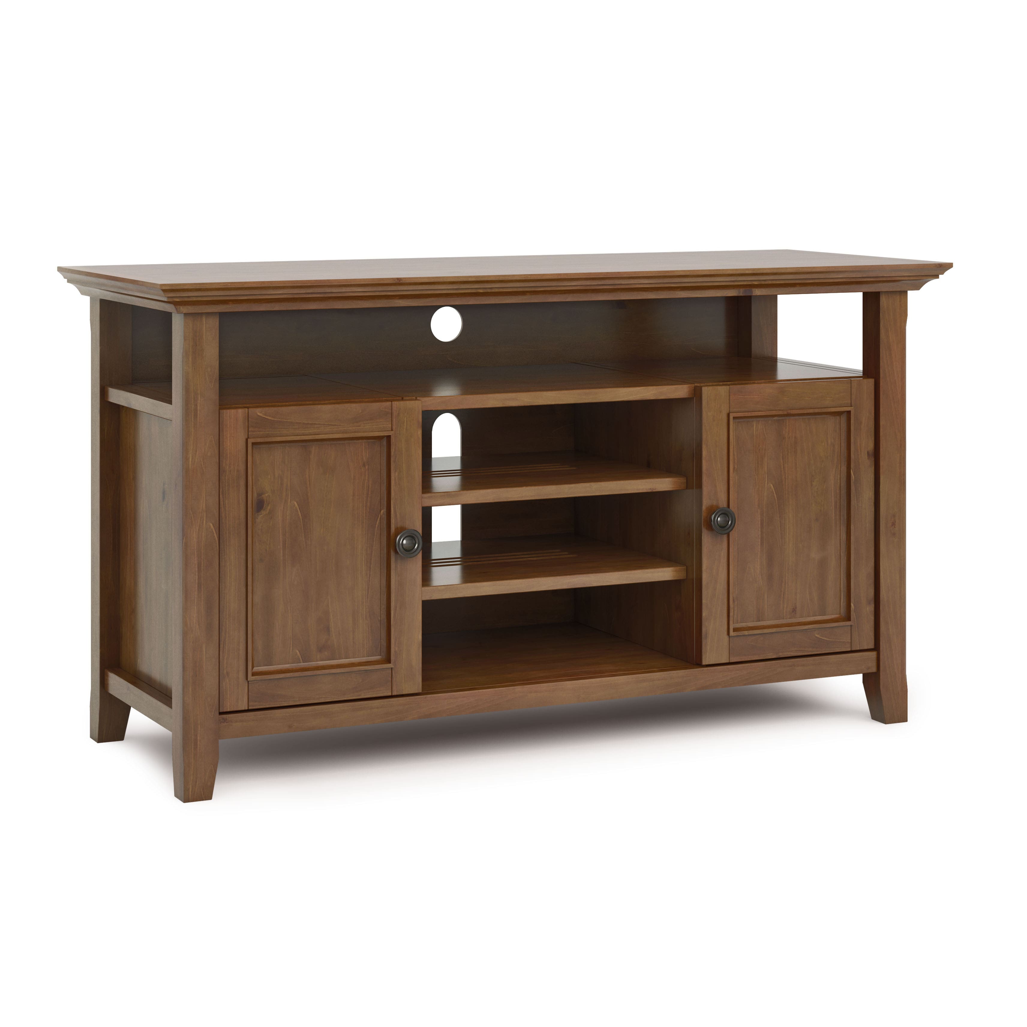 Photos - Mount/Stand Simpli Home  Amherst TV Media Stand - Medium Saddle Brown AXCAMH-TV-MSB 