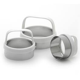 Norpro - Biscuit/Cookie Cutters, Set of 3 – Stainless Steel, Round, Fluted & Straight Edge - Silver