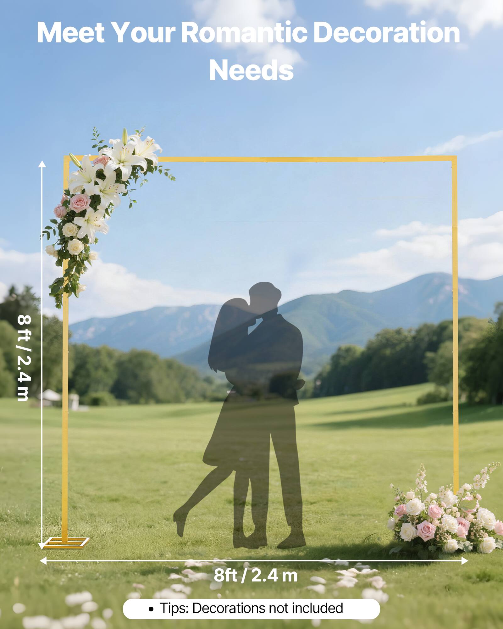 Meet Your Romantic Decoration Needs

8ft/2.4m

Tips: Decorations not included