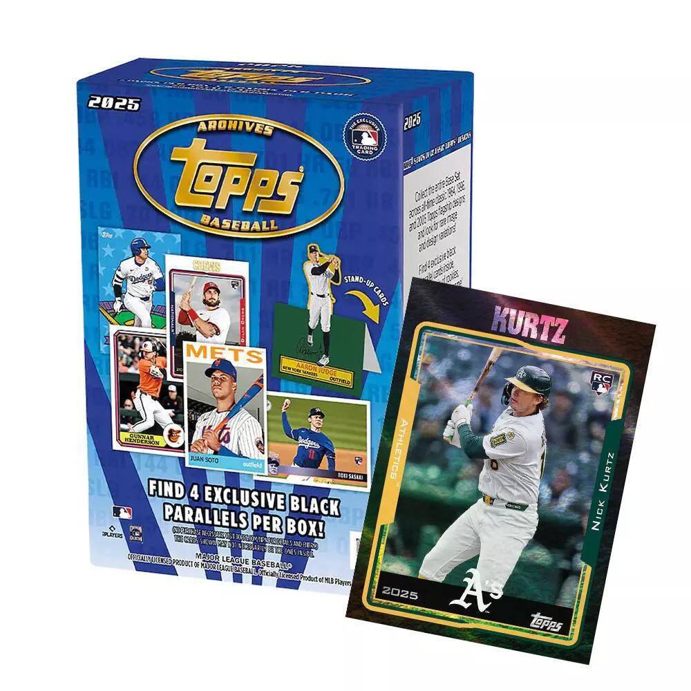 F 2025 ARCHIVES TOPPS BASEBALL 2825 Ao RO 4 1Co RARS E SLG RB TOPPS J Cne LEE BASEBALL 05 28US SHONS STAND-UP O CARDS KURTZ METS n AARON JUGGE RC DUNNAR KENDENSON Dedgess JUAN SOTO NN SIAE ATHLETICS KURTZ FIND 4 EXCLUSIVE PARALLELS BLACK NICK AE NO PER BOX! SATERS TECER N-5001 MOM SKun E 0S 3 2 NDRARE 2 T ONS V AIOR INStE N JANS LEAGUE PRODUCCT O MASORTEAGUE HASEBALLO A1LO Wolta cal Cened Produc of HES Placen 2025 tapps