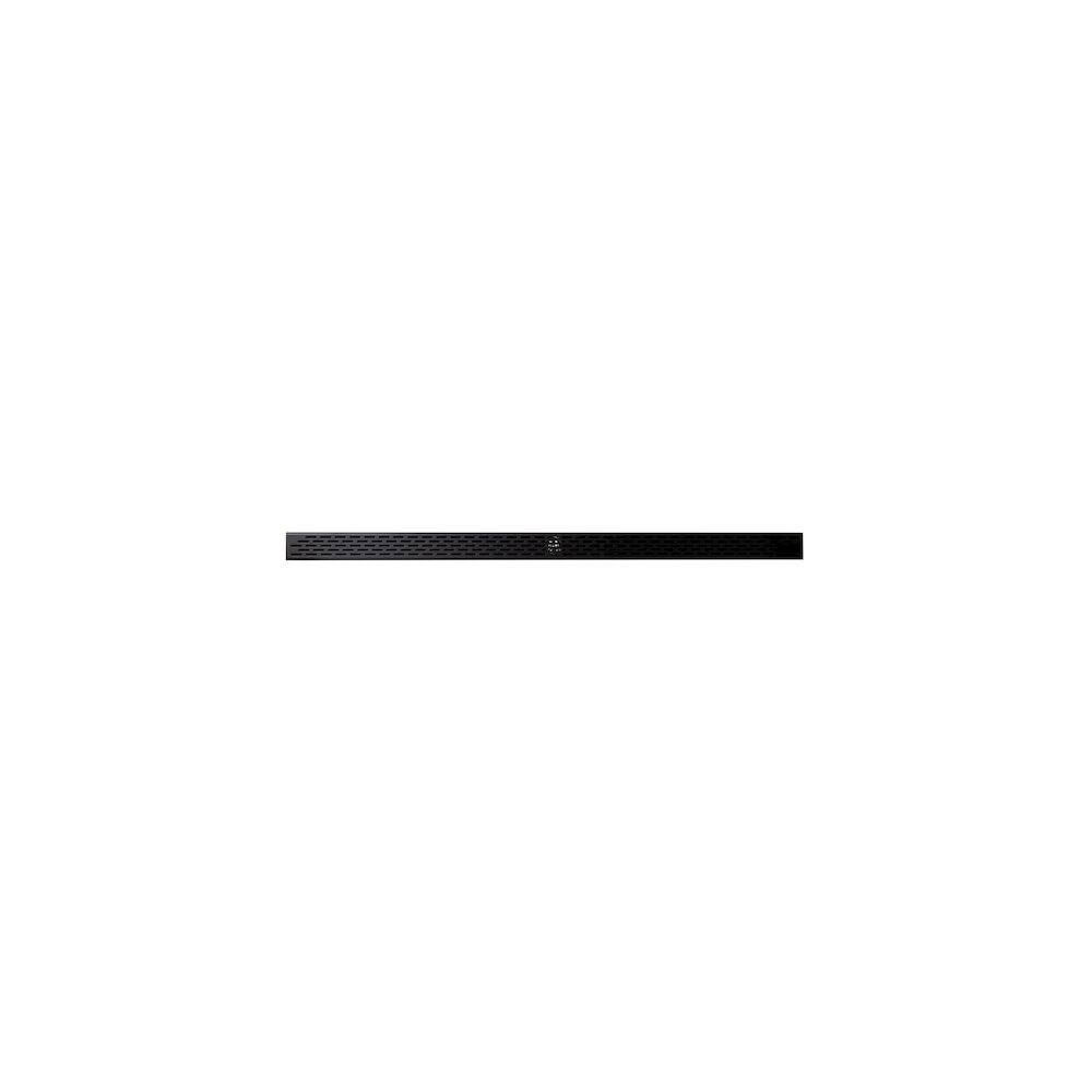 Back. Alfi - 59" Black Matte Stainless Steel Linear Shower Drain with Groove Holes - Black.
